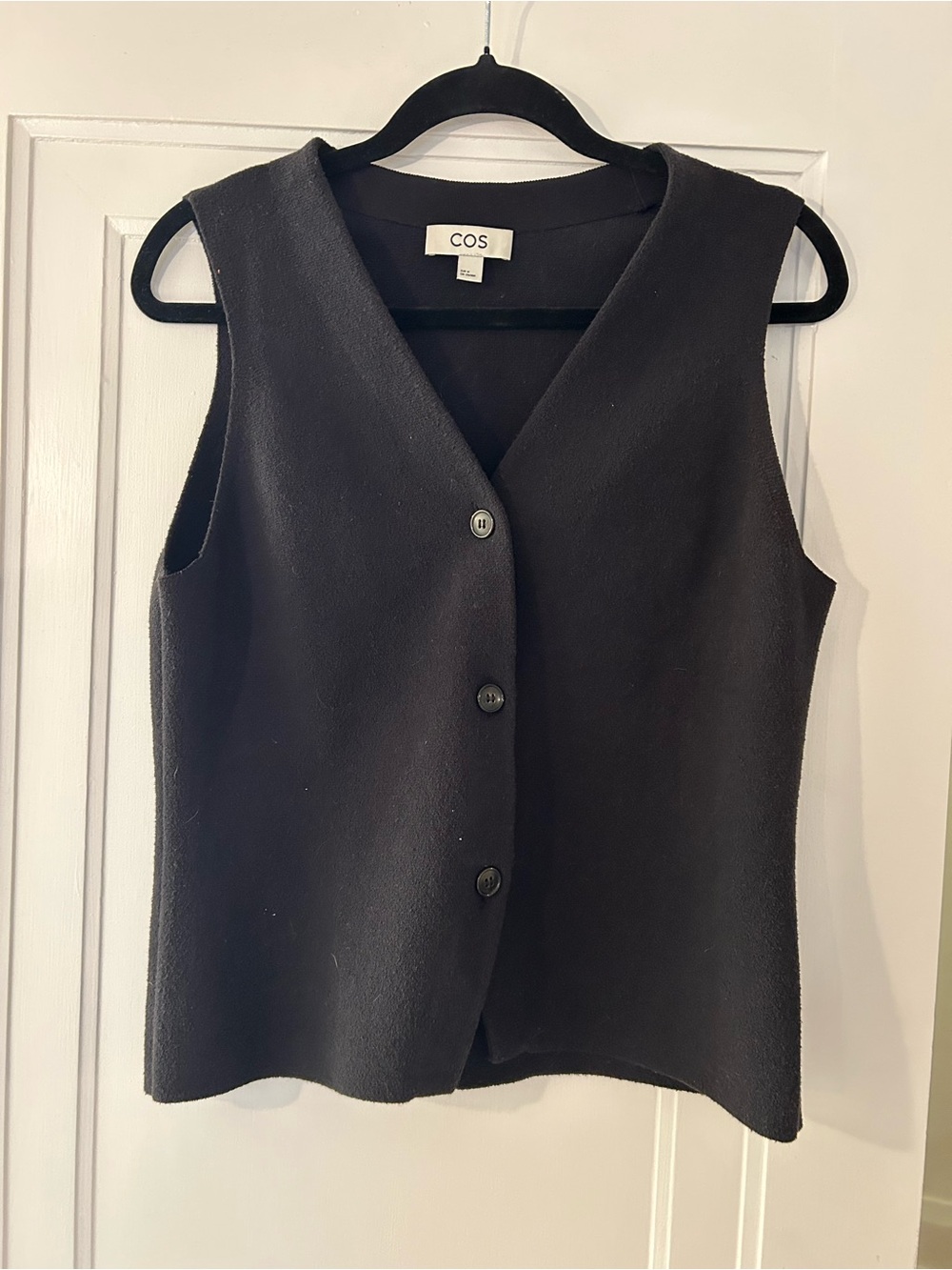 COS Black Button-Front Vest